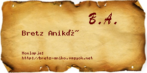 Bretz Anikó névjegykártya